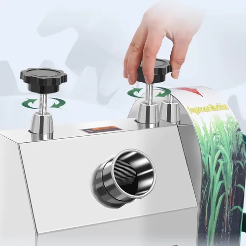 Miniatura 5 de Exprimidor manual de caña de azúcar, extractor de jugo de prensa de caña de azúcar de acero inoxidable, 3 rodillos exprimidor de caña de azúcar, 330