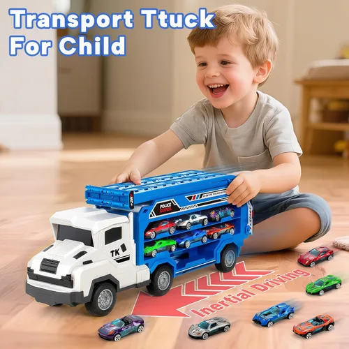 Miniatura 2 de BainGesk Juguetes de Camión de Coches para Niños y Niñas de 3, 4, 5, 6 Años, Pista de Carreras de 25 Pulgadas con Juguetes de Camión, Camión