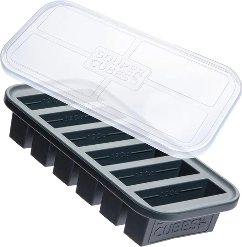 Miniatura 6 de Souper Cubes - Molde de silicona para congelador de 1/2 taza, perfecto para almacenar sopas, salsas, jugos, postres, preparación de batidos y más