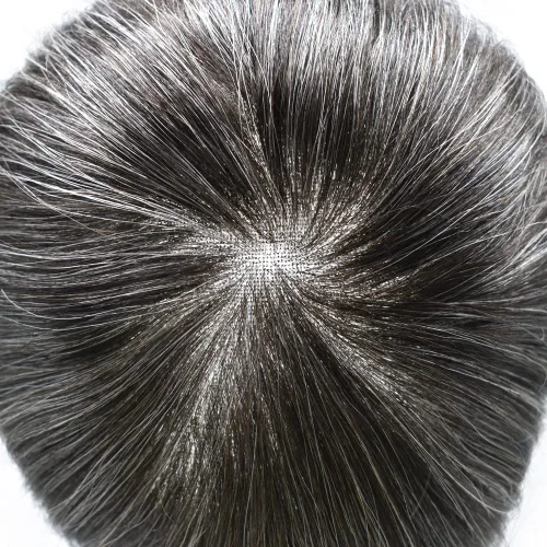Miniatura 3 de Toupee - Sistemas de reemplazo de cabello para hombre, encaje frontal suizo, nudo blanqueado, pieza de cabello humano natural