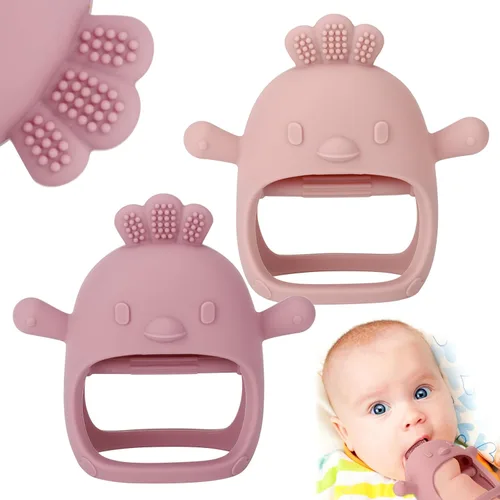 Miniatura 14 de Socub Juguetes de dentición de silicona para bebés de 3-6 y 6-12 meses, guante de dentición de silicona anti-caída sin BPA, juguetes para masticar