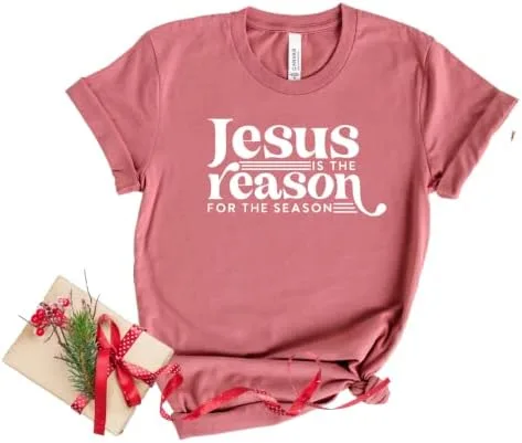 Miniatura 4 de Jesus Is The Reason For The Season Shirt, Christmas Shirts for Women Plus Size, Faith Based Christmas Tshirt, Stocking Stuffers Christian Gifts
