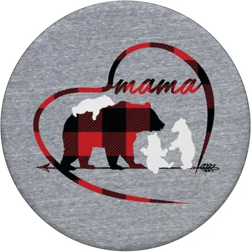 Miniatura 3 de Mama Bear Pop Socket 3 Cubs Plaid Madre Día Regalo PopSockets Grip and Stand for Phones and Tablets