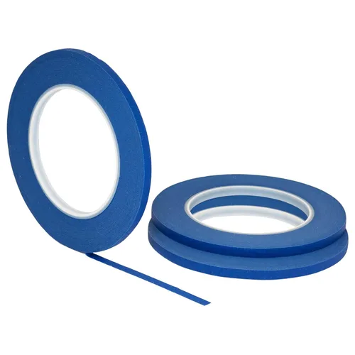 STIKK Cinta de pintor azul - 3 unidades - 1/4 pulgadas x 60 yardas - Cinta de pintura para pintura, bordes, recortes, techos - Cinta adhesiva para