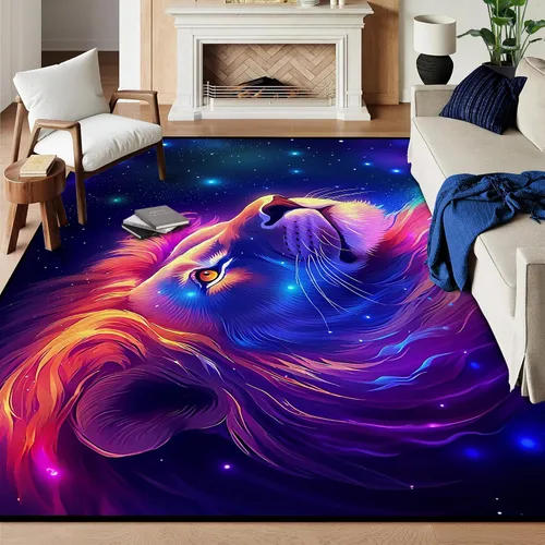 Miniatura 58 de Alfombra de Área Galaxia de 5' x 7', Dormitorio Sala de Estar para Niñas Niños Varones Alfombra Nebulosa Vórtex Tapetes Púrpura Azul Nube galaxy 1