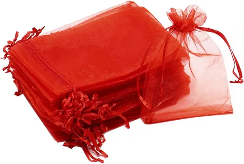 Miniatura 37 de 50 bolsas de organza transparentes de 3 x 4 pulgadas, pequeñas bolsas de regalo de joyería con cordón para bodas, fiestas, bolsas de dulces