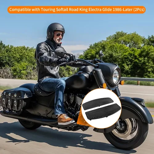 Miniatura 8 de Estribo delantero de goma para motocicleta con inserto para conductor/piloto, plataforma ancha para los pies, clavijas para los pies, pedales