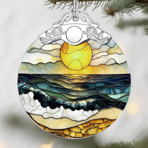 Miniatura 15 de Jocidea Adorno de Navidad de margaritas – Decoración colgante de árbol, atrapasoles – Regalo para amantes de las margaritas (blanco)