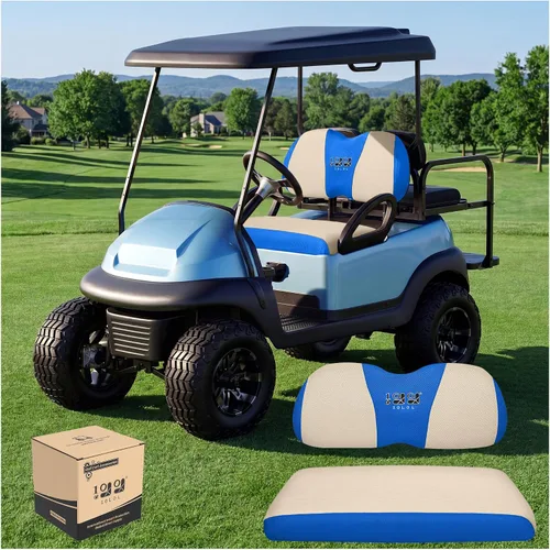 Miniatura 13 de 10L0L Golf Cart Seat Covers, Super Comfort Cooler Than Vinyl Seat Cover, Front and Rear Seat Cover for Yamaha EZGO Club Car, No Drilling Breathable