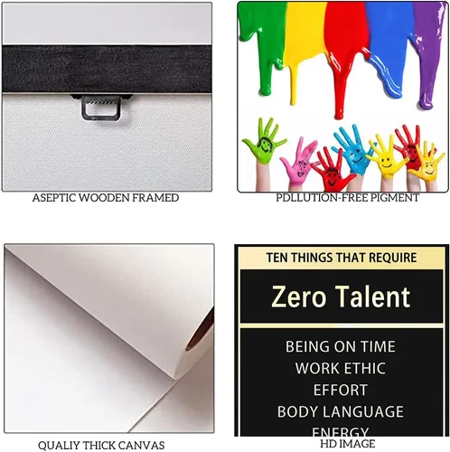 Miniatura 6 de Arte de pared inspirador – Póster de diez cosas que requieren cero talento, citas positivas, impresiones en lienzo motivacionales, decoración