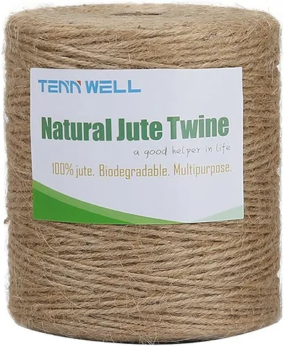 Miniatura 9 de Tenn Well Hilo de yute natural, 300 metros, cuerda de yute de 2 mm para manualidades y jardinería, hilo de yute marrón para envoltorios de regalo