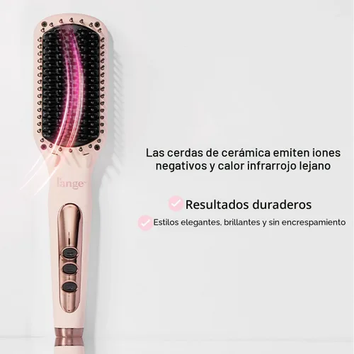 Miniatura 4 de L'ANGE HAIR Le Vite - Cepillo alisador térmico para cabello suave y antiencrespamiento, alisador eléctrico de doble voltaje, cepillo caliente