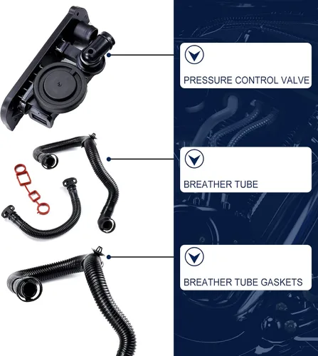 Miniatura 2 de Manguera de válvula de ventilación del cárter PCV con juntas para VW Jetta Passat GTI Audi TT A3 A4 2.0T 06F129101P