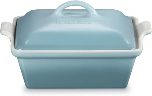Le Creuset Cacerola cuadrada cubierta de gres Heritage, 2.36L (9"), Sal Marina Sea Salt