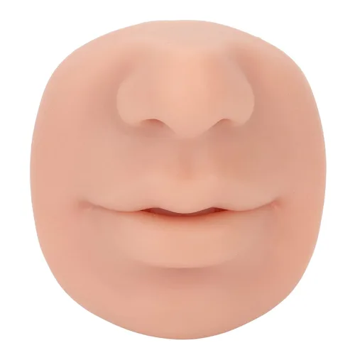 Modelo de nariz de silicona, modelo de perforación de labios de silicona suave, piel de práctica, nariz falsa realista, modelo de cara perforadora