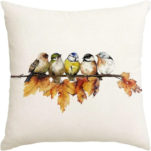 Miniatura 15 de RABUSOFA Fundas de Almohada Navideñas 18x18 Pulgadas Pájaros Decoraciones Navideñas Invierno Fundas de Cojín Decorativo Navidad Pájaros Decoración