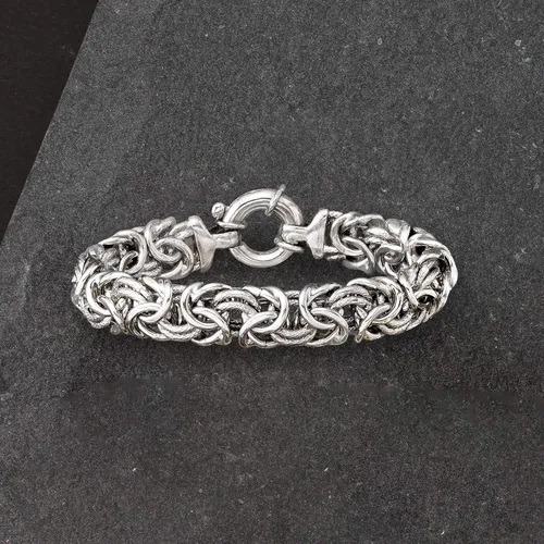 Miniatura 5 de Ross-Simons Italian Sterling Silver Textured and Polished Byzantine Bracelet
