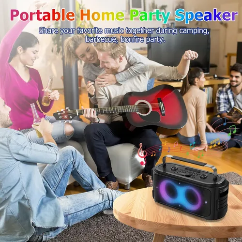 Miniatura 7 de Altavoz Bluetooth Portátil 300W Pico Sonido Grande Potente Fuerte Graves Profundos Boombox Inalámbrico Grande con Subwoofer DSP Luz LED para Fiestas