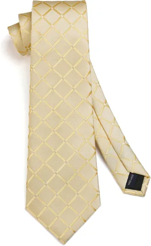 Miniatura 88 de HISDERN Conjunto de corbata a cuadros a cuadros pañuelo tejido clásico formal para hombre corbata y bolsillo cuadrado