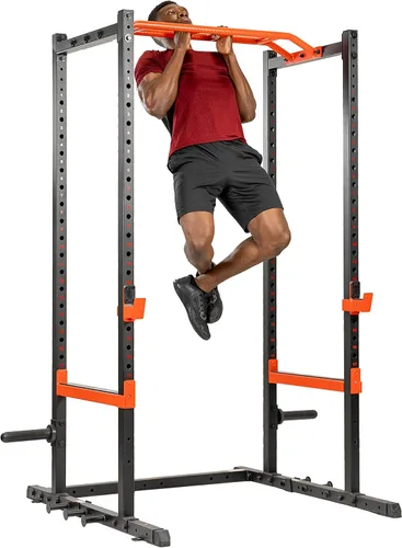 Miniatura 7 de Sunny Health & Fitness Power Zone Strength Rack Power Cage - 1000 LB Weight Capacity, Spotter Bar, Angled Pull-Up Bar, J-Hooks, Resistance Band