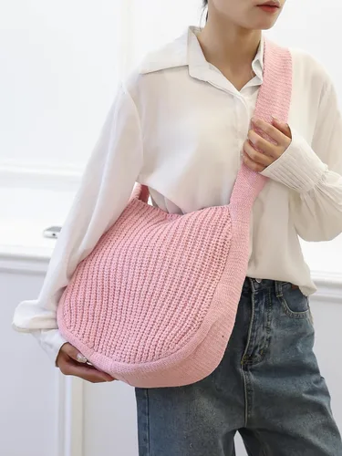 Miniatura 63 de ENBEI Bolsos de hombro para mujer Bolsos de ganchillo Bolso de punto grande Bolso de mano estético para la escuela lindo Bolsas de mano Bolsa