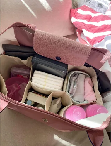 Miniatura 2 de Comicfs Organizador de inserción de bolsa de pañales para bebé (Dimensiones: 12 X 6.4 X 8 pulgadas, caqui)