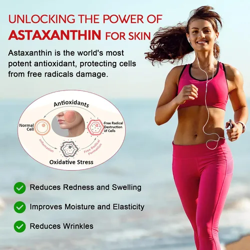 Miniatura 4 de Suplementos de astaxantina de 24 mg, suministro para 5 meses – Aceite de coco MCT, fuente de microalgas frescas con aceite de semilla de uva