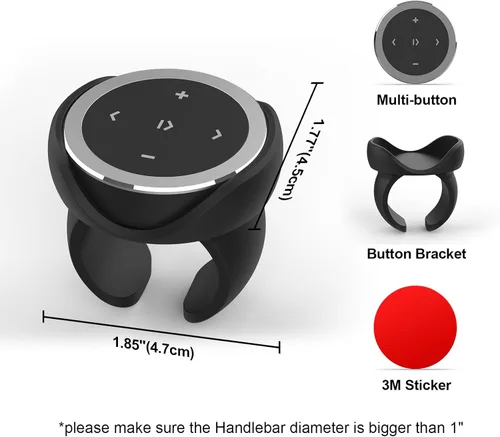 Miniatura 6 de UltraConnect - Botón de control inalámbrico Bluetooth multimedia con funcionalidad Selfie - Compatible con iPhone y Android - Perfecto para volante