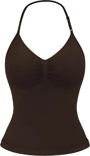 Miniatura 21 de YEOREO SoftHue Impact Longline Top de Tirantes para Mujer Camiseta sin Mangas Halter para Ejercicio sin Espalda Gimnasio Longline con Correa