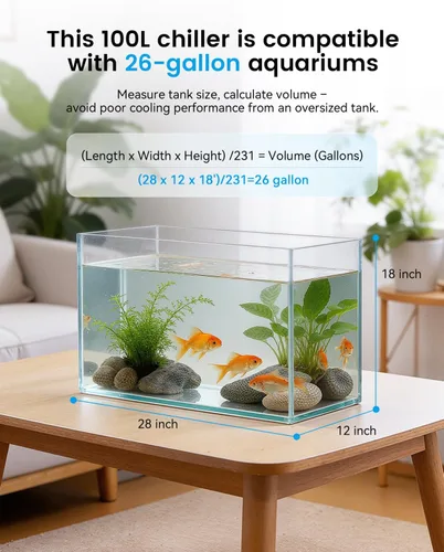 Miniatura 7 de BAOSHISHAN 1/13 HP Enfriador de acuario 26 galones 100L sistema de refrigeración por agua Quiet Compressor Refrigeration, Precise Cooling Aquarium