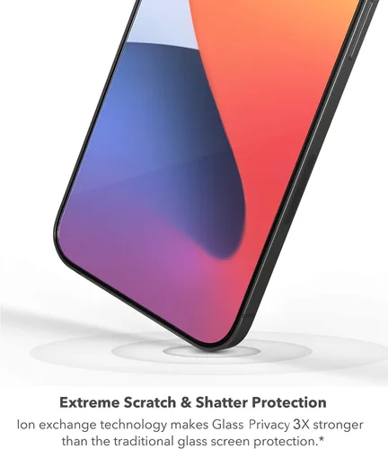 Miniatura 5 de ZAGG InvisibleShield - Protector de pantalla de privacidad de vidrio para iPhone 13 PRO MAX – 3X protección contra impactos y arañazos, vidrio