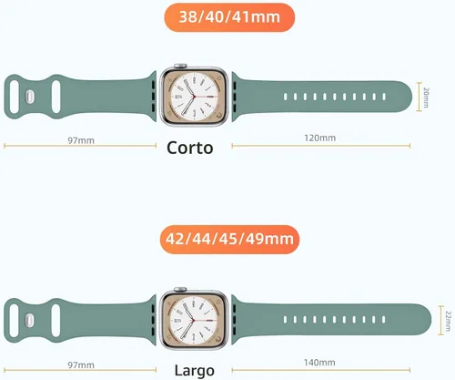 Miniatura 8 de Maledan Paquete de 6 correas compatibles con Apple Watch de 38mm 40mm 41mm 42mm 44mm 45mm 46mm 49mm, mujeres y hombres, correa deportiva de silicona