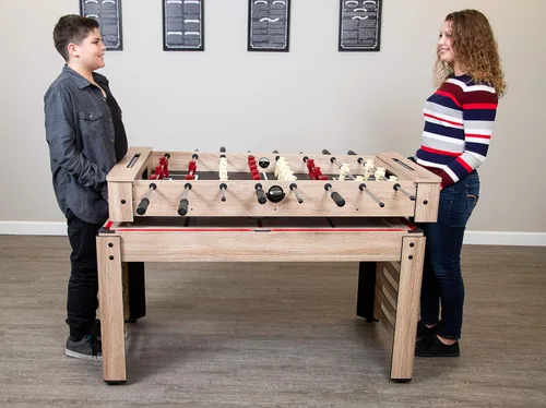 Miniatura 13 de Hathaway Madison - Mesa multijuego 6 en 1 de 54 pulgadas, ideal para salas de juegos familiares, incluye billar, futbolín, hockey deslizante, tenis