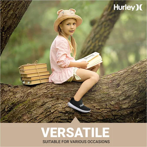 Miniatura 3 de Hurley Camby Kids - Tenis de lona sin cordones para niños, zapatos de skate de corte bajo para niños, correr, caminar, zapatos deportivos