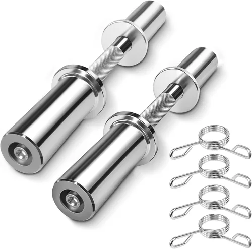 Miniatura 8 de Mancuernas olímpicas de 16 pulgadas, juego de barras de mancuernas cargables para platos estándar de 2 pulgadas, barras de peso con 2 pares