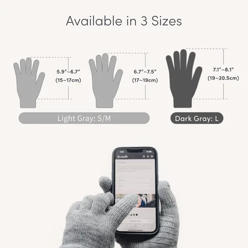 Miniatura 5 de Moshi Digits - Guantes de invierno para pantalla táctil, guantes de punto cálidos con 3 tamaños SML