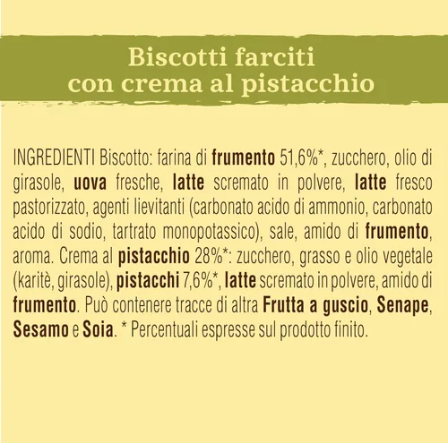 Miniatura 3 de Galletas Mulino Bianco, Relleno de Crema de Pistacho, 168g