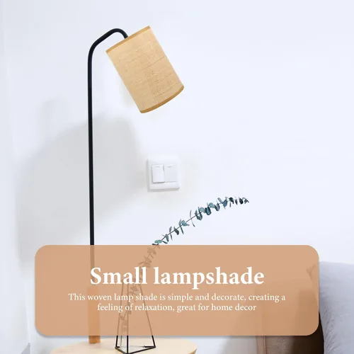 Miniatura 4 de Angoily Pantalla de lámpara de ratán tejida para lámparas de pie de mesa, pantalla de tambor rústica para decoración del hogar, accesorio