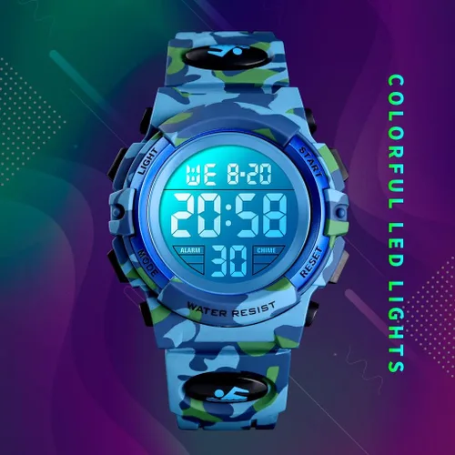 Miniatura 5 de Dayllon Kids Digital Watch Outdoor Sports 50M Waterproof Electronic Watches Alarm Clock 1224 H Stopwatch Calendar Boy Girl Wristwatch