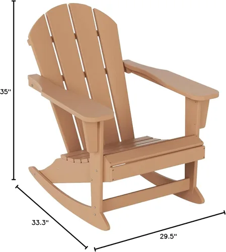 Miniatura 205 de WestinTrends Silla mecedora Malibu de poliéster para exterior/patio Adirondack, Negra