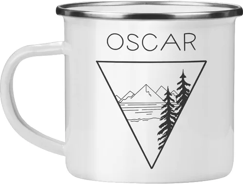 Taza de campamento esmaltada personalizada. Tazas de café de cerámica personalizadas para campamento y senderismo, regalo de San Valentín,