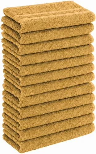 Miniatura 11 de Juego de 12 toallas de baño 100% algodón, 500 GSM, toalla de baño grande suave, superabsorbente, secado rápido, ideal para piscina, hogar, gimnasio