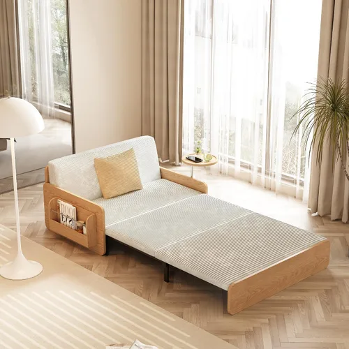 Miniatura 6 de Lartis Sofá cama tapizado, sofá cama multifuncional, funda de tela extraíble