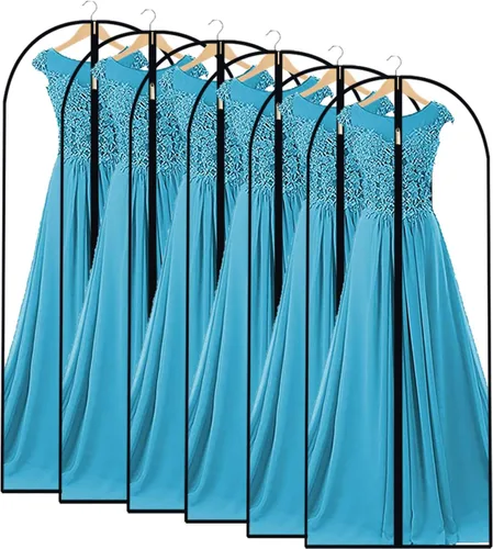Miniatura 38 de Bolsas transparentes para colgar ropa, 40 pulgadas (juego de 6), bolsas de traje para almacenamiento en armario, bolsas de plástico a prueba