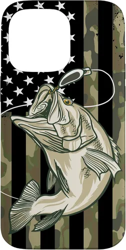 Miniatura 21 de Funda de camuflaje para iPhone 16, diseño de bandera estadounidense, pescador, pescador, camuflaje