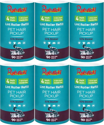 Recambios de rodillo de pelusa de 4 pulgadas solo para Scotch Brite - Rodillo de pelusa para recogida de pelo de mascotas, extra pegajoso, 90 hojas