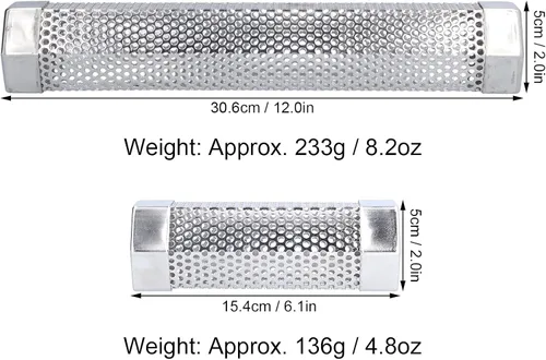 Miniatura 4 de CHICIRIS Tubo de fumador de acero inoxidable 304, portátil, hexagonal, estable, generador de humo para ahumar alimentos fríos y calientes, a