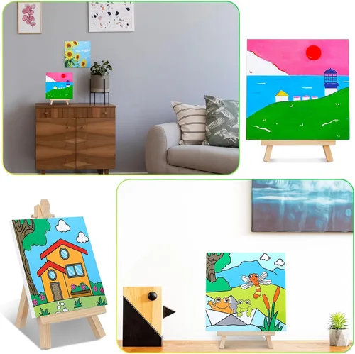 Miniatura 5 de Tenceur 48 piezas de juegos de regalos de fiesta de pintura para niños con 12 piezas de paneles de lienzo predibujados de animales y juego