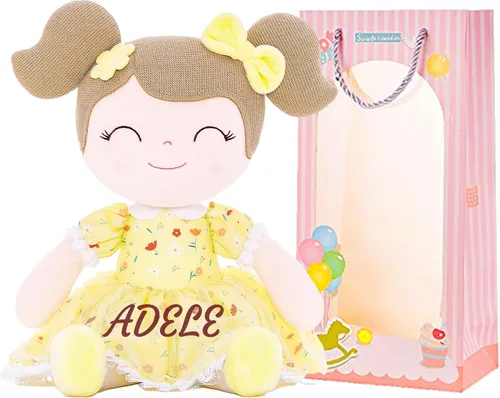 Miniatura 10 de Gloveleya Personalized Curly Doll with Your Name - Cute Custom Pink Soft Plush Doll for Girls Plush Doll Customized Gifts Rizado rosa