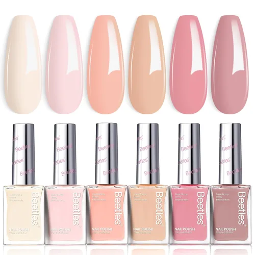 Miniatura 27 de Beetles - Juego de esmaltes de uñas pastel, 6 colores, rosa, azul, amarillo, nude, rosa, morado, juego de esmalte de uñas de secado rápido, secado